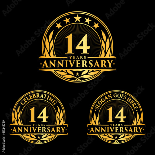 14 years anniversary collection logotype. Vector and illustration.
