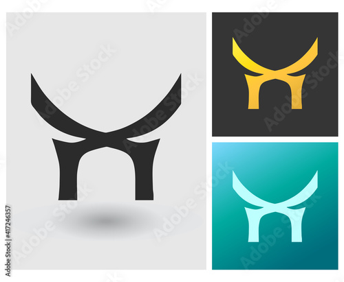 Set of letter logo collection with initial X or HM for company or person premium vector