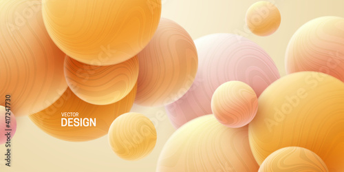 Abstract background with 3d dynamic spheres
