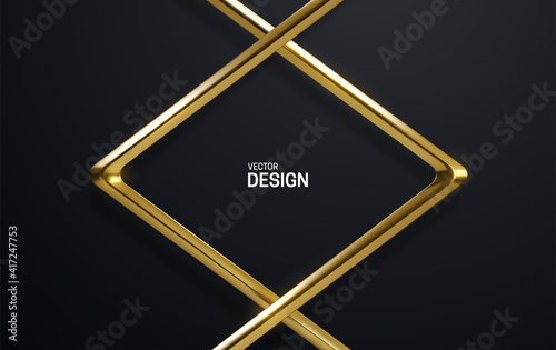 Luxury gold frame. Vector illustration