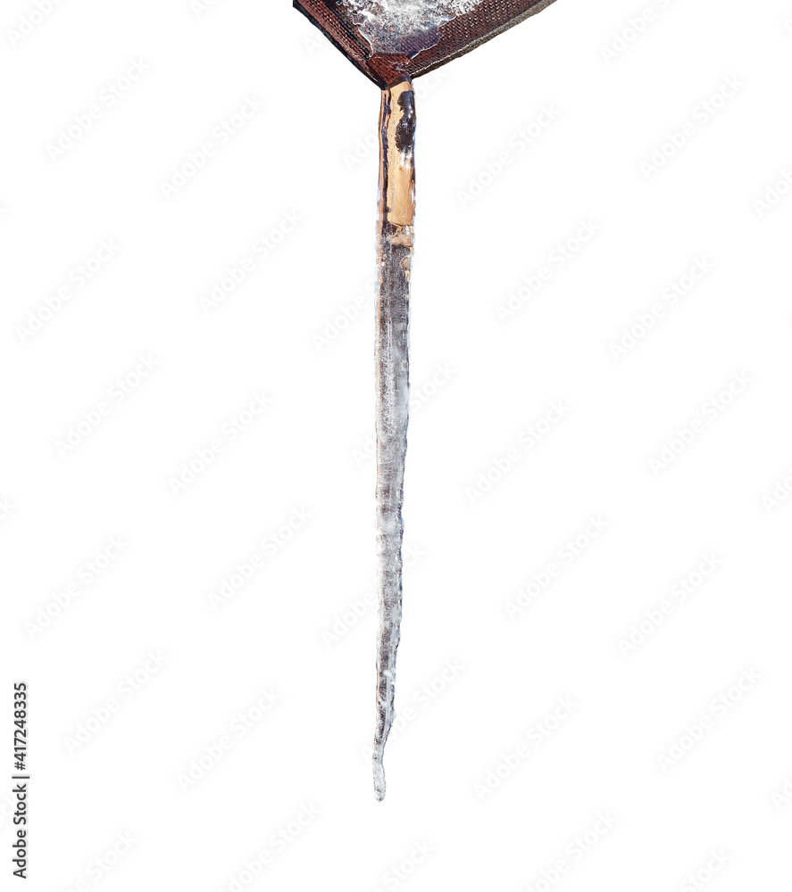 Icicle hanging isolated on white background with clipping path Icicle hanging isolated on white background with clipping path