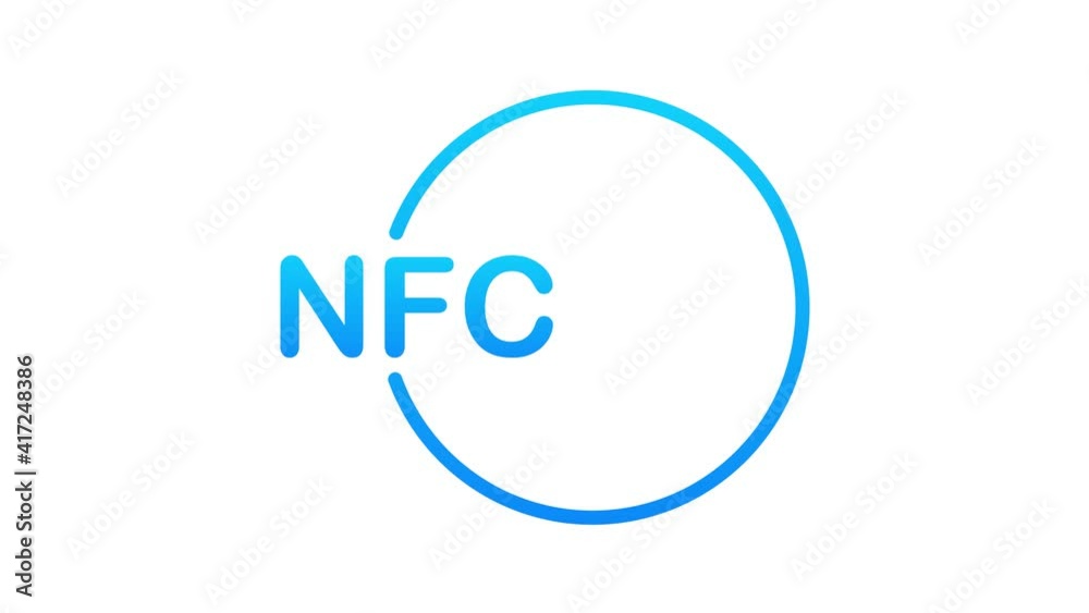 Contactless wireless pay sign logo. NFC technology. Motion graphics. Contactless wireless pay sign logo. NFC technology. Motion graphics.