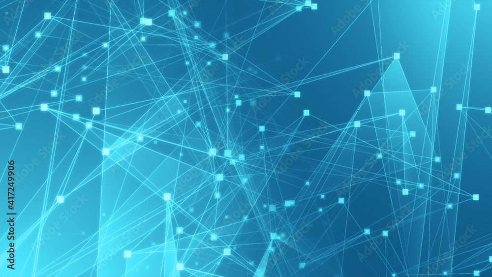 Abstract blue green polygon tech network with connect technology background. Abstract dots and lines texture background. 3d rendering. Abstract blue green polygon tech network with connect technology background. Abstract dots and lines texture background. 3d rendering.