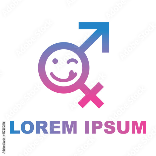 adult logo, naughty logo in the form of male and female gender