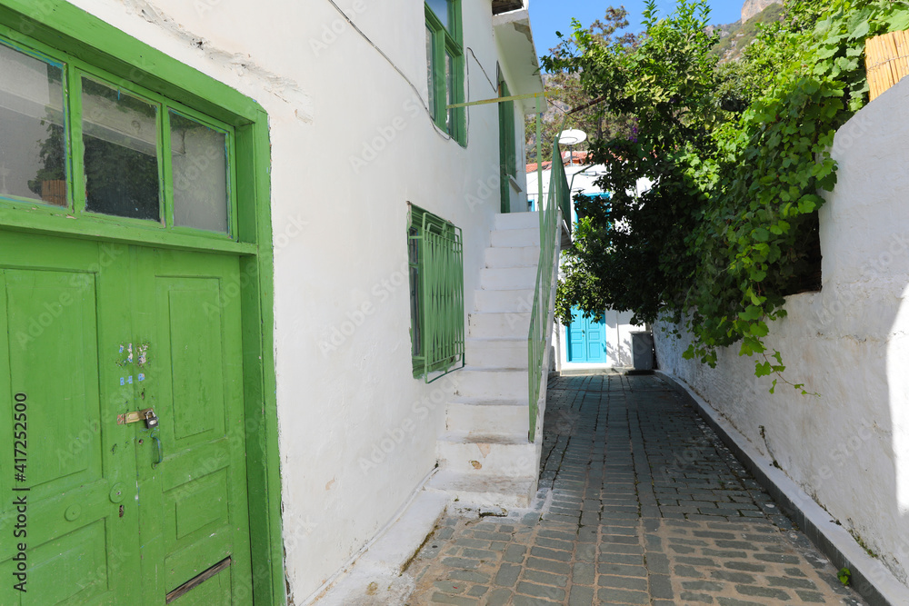 Mediterranean style streets of Kaş province of Antalya, Turkey.