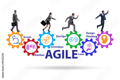 Business people in various agile methods concept photo