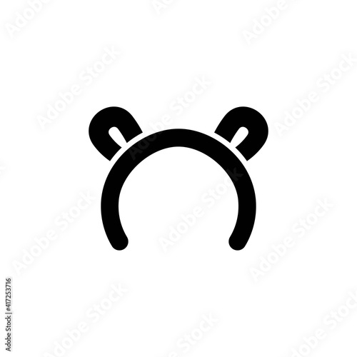 bear ears solid Icon.carnival and tool vector illustration on white background