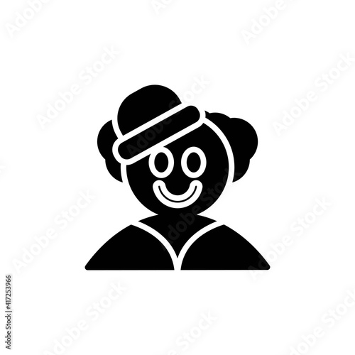 clown solid Icon.carnival and tool vector illustration on white background