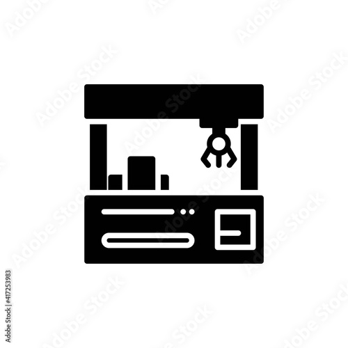 claw machine solid Icon.carnival and tool vector illustration on white background