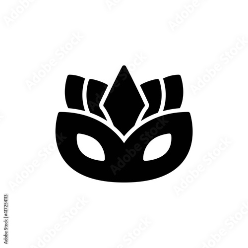 carnival mask solid Icon.carnival and tool vector illustration on white background