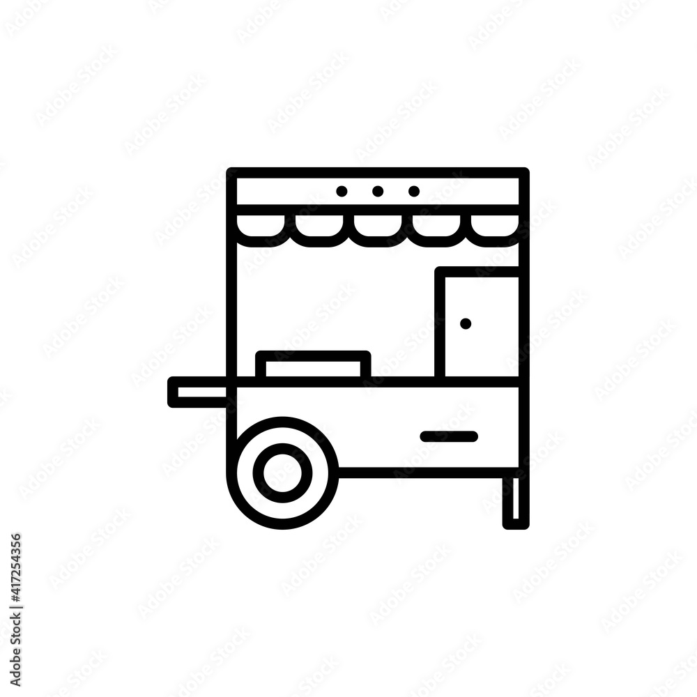 kiosk outline Icon.carnival and tool vector illustration on white background kiosk outline Icon.carnival and tool vector illustration on white background