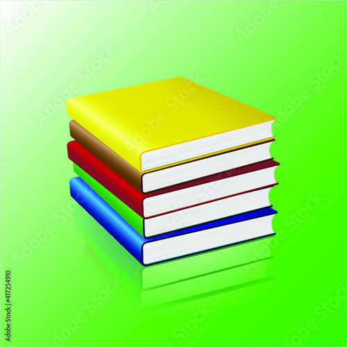 Hardcover book. Stack of color hardcover books