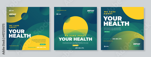 Healthcare Post Template Social Media Banners. - Vector