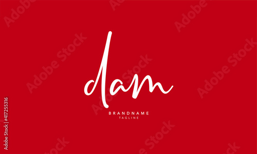 Alphabet letters Initials Monogram logo DAM, DA, AM