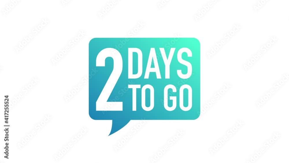 2 Days Left label on white background. Flat icon. Motion graphics. 2 Days Left label on white background. Flat icon. Motion graphics.