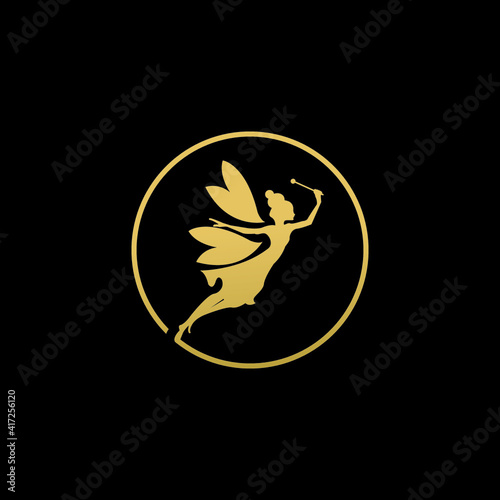 fairy logo design vector icon symbol