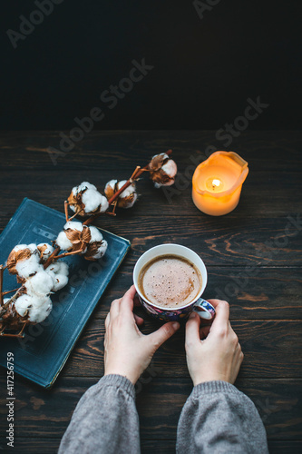 Woman drinking coffee
