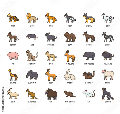 Animal , Thin Line and Pixel Perfect Icons