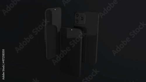 iPhone 12 black 3d modeling