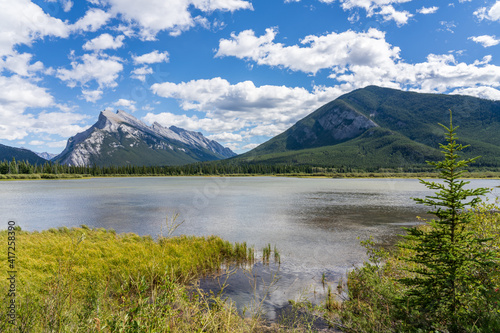 Banff National Park beautiful landscape  Vermilion Lakes Viewpoint in summer time. Canadian Rockies  Alberta  Canada.