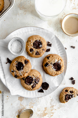 Tahini chocolate chunk cookies with sea salt photo