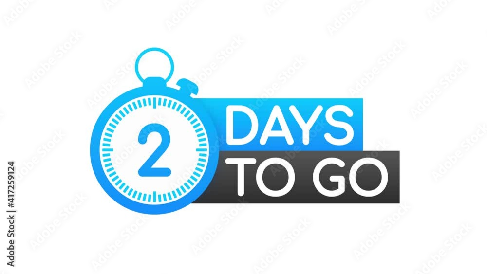 2 Days to go. Countdown timer. Clock icon. Time icon. Count time sale. Motion graphics. 2 Days to go. Countdown timer. Clock icon. Time icon. Count time sale. Motion graphics.