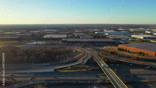 Aerial View of Exit 8A at the New Jersey Turnpike. photo