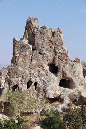 Special stone formation at Cappadocia in Nevsehir, Turkey. Cappadocia is part of the UNESCO World Heritage Site.
