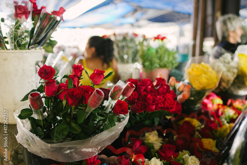 Banca de flores no mercado municipal de Aracaju, Sergipe, Brasil