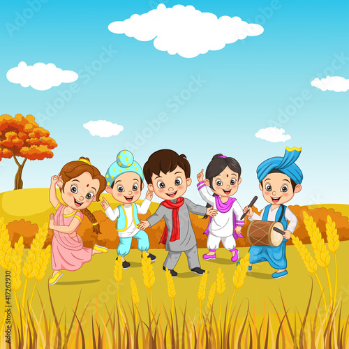 Indian children playing in the park