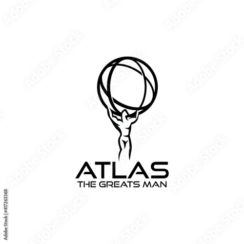 a strong gods of greeks ATLAS LOGO vector illustrations