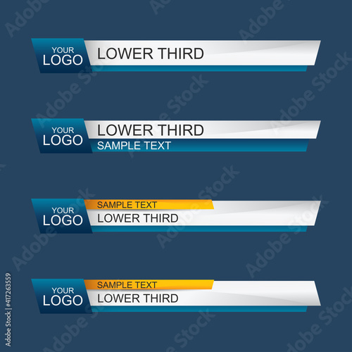 Lower third design template. Vector illustration.