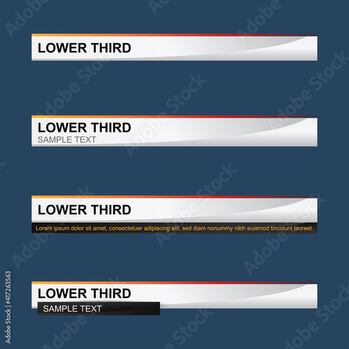 Lower third design template. Vector illustration.