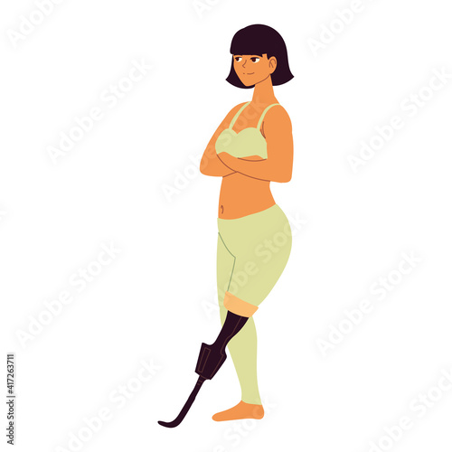 woman leg prosthesis