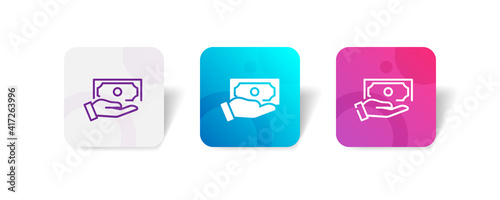 money loan piggyback income pixel perfect icon set bundle in line, solid, glyph, 3d gradient style