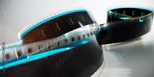 Movie background - 35mm film strip macro shot