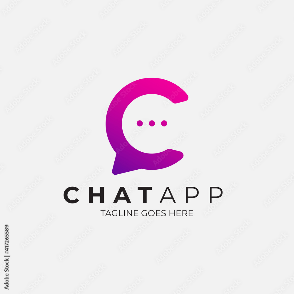 Logo Chatting App Vector Design, Talk Logo for chat applications Logo Chatting App Vector Design, Talk Logo for chat applications
