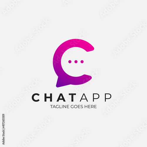 Logo Chatting App Vector Design, Talk Logo for chat applications