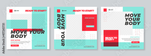 Sports social media post design template Premium Vector