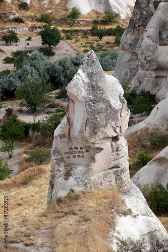 Special stone formation at Zelve Valley in Cappadocia  Nevsehir  Turkey. Cappadocia is part of the UNESCO World Heritage Site.