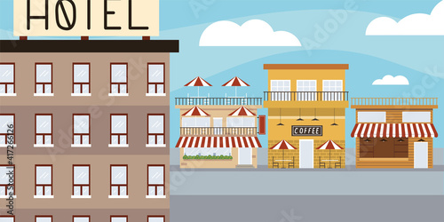 urban buildings street