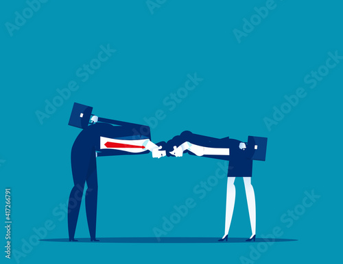 Two business employee are fighting