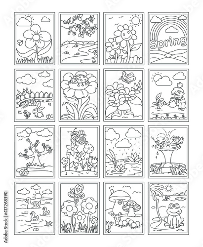  Pack of Nature Coloring Pages Vectors