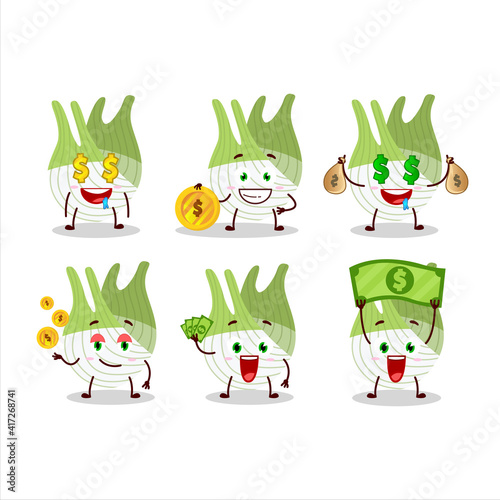 Fenel cartoon character with cute emoticon bring money photo