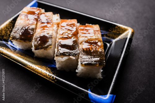 寿司 穴子の押し寿司 日本 横
