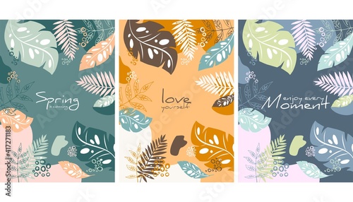 Tropical background. Summer banner set