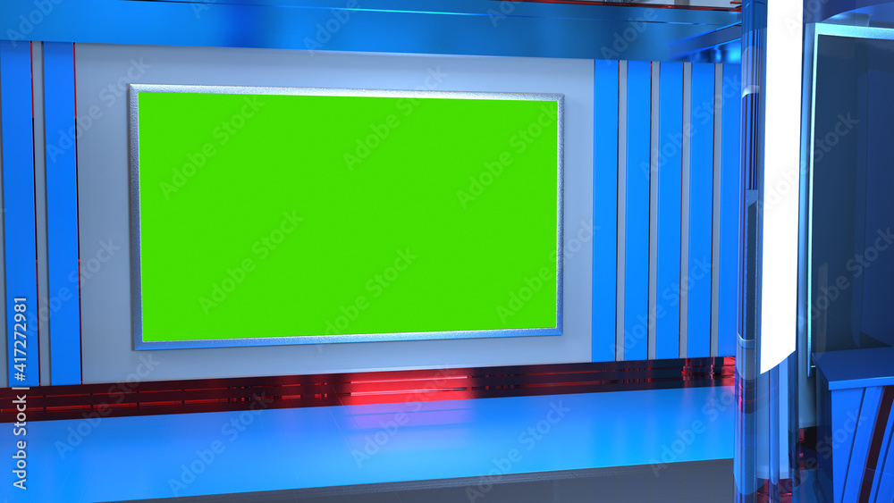 News Studio, Backdrop For TV Shows .TV On Wall.3D Virtual News Studio Background, 3d illustration News Studio, Backdrop For TV Shows .TV On Wall.3D Virtual News Studio Background, 3d illustration
