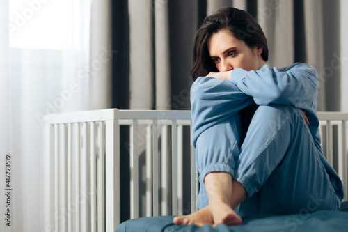 Unhappy Woman Suffering from Post-Partum Depression