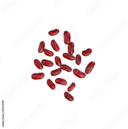 red beans isolated on the white background.