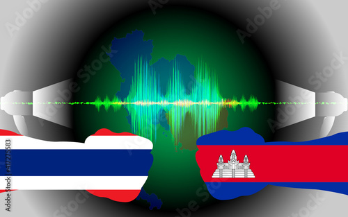 Conflict between thailand and Combodia, governments conflict concept